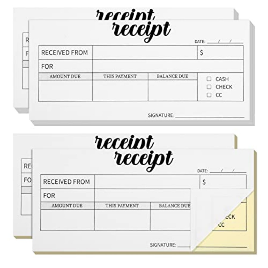 Carbon Copy Book - Lot de 4 carnets de reçus