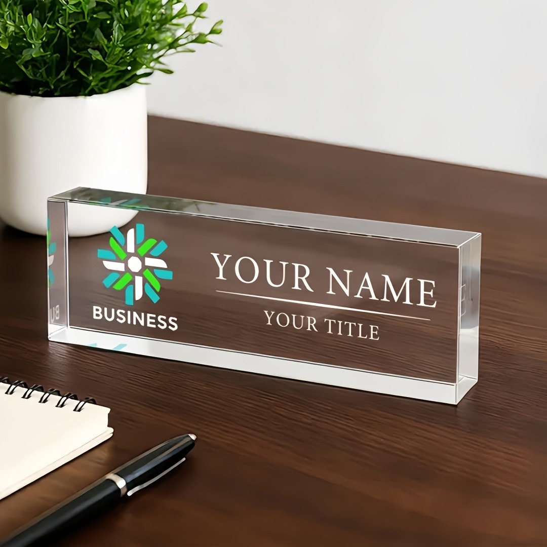 Desk Name Plate - Plaque de nom de bureau personnalisée