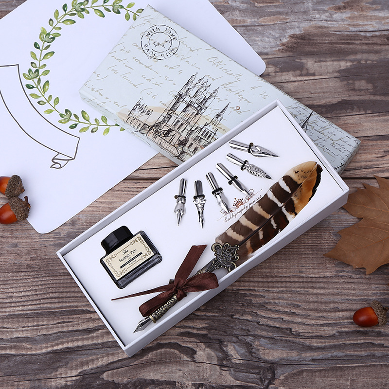 Fountain Pen Ink - Ensemble d'écriture rétro avec plume à