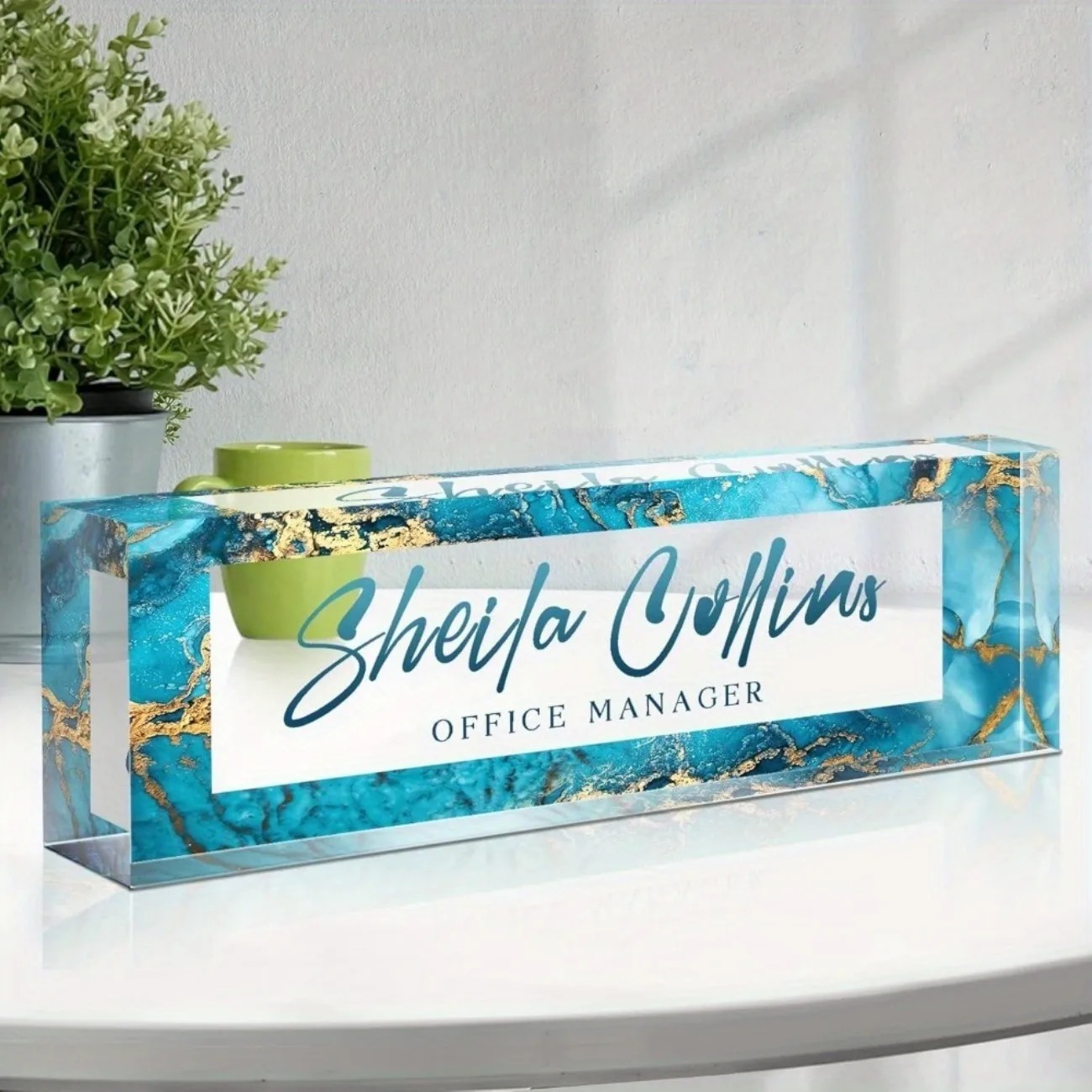 Desk Name Plate - [2D Plat] Plaque de bureau personnalisée