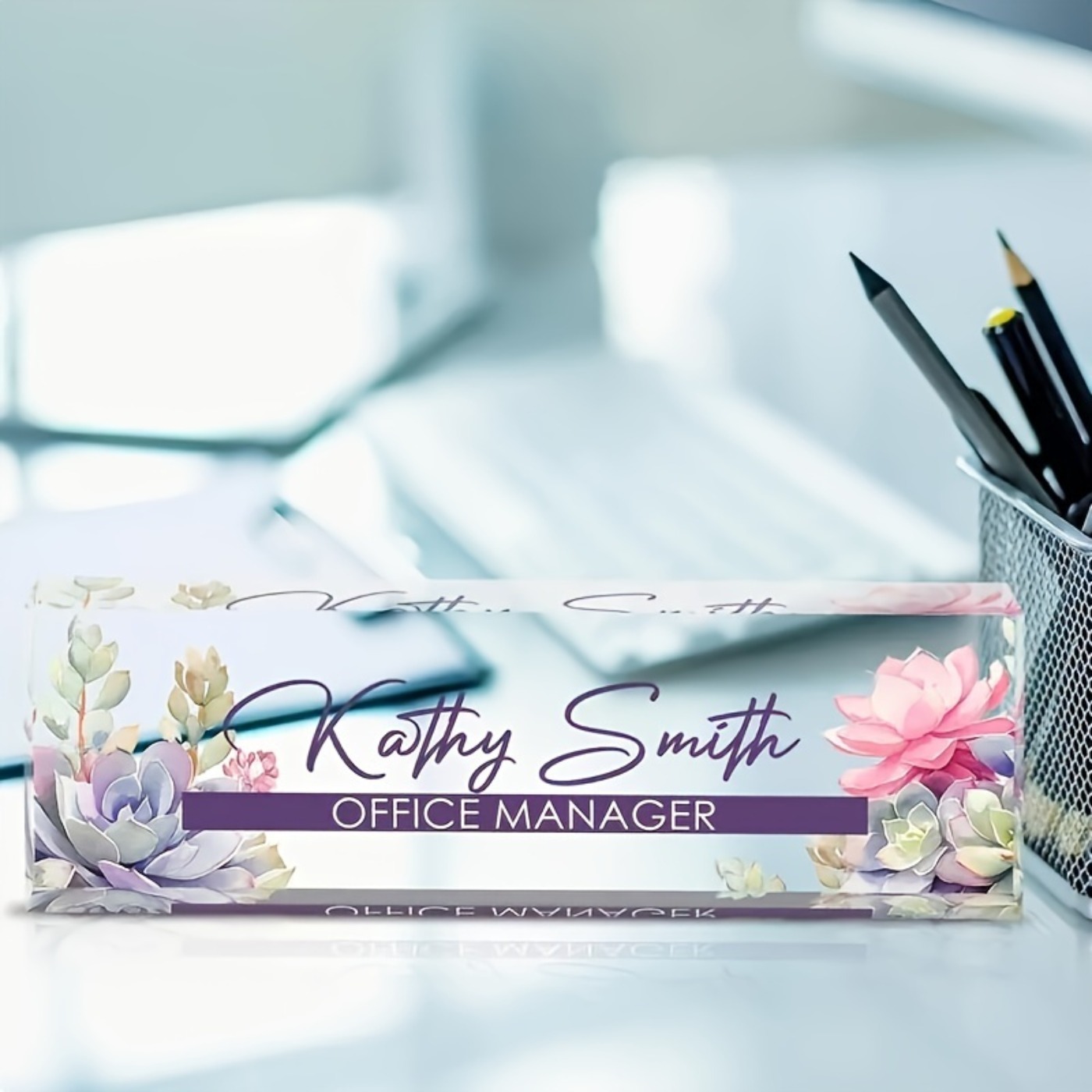 Desk Name Plate - Plaque de nom de bureau en