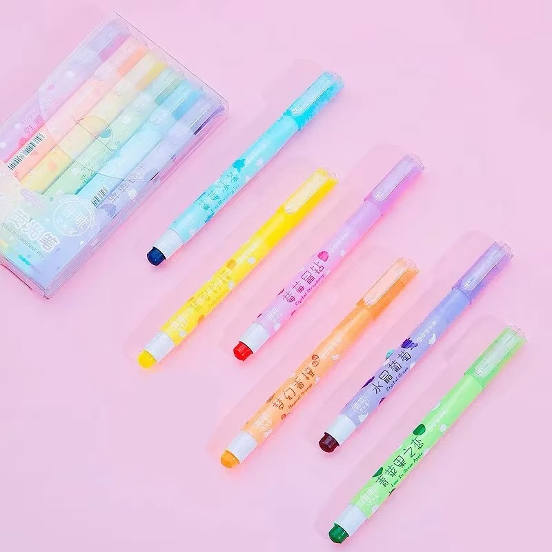 Highlighter Set Pastel - Surligneurs en Gel Pastel, 6 couleurs/ensemble,